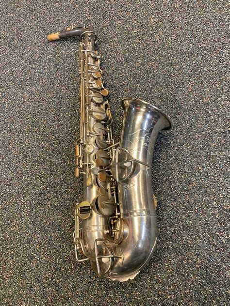 Vintage Selmer Low Pitch Alto Saxophone Silver Reverb