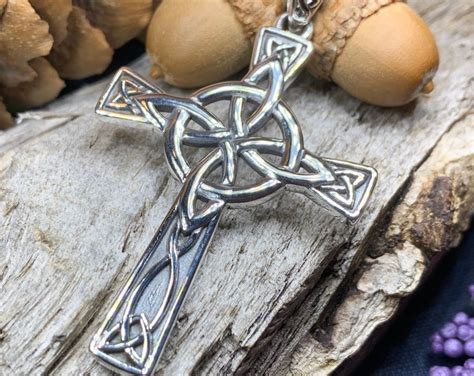 Celtic Cross Necklace Irish Jewelry Large Celtic Cross Pendant First