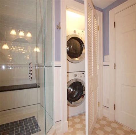 List Pictures Small Bathroom With Stackable Washer And Dryer Latest