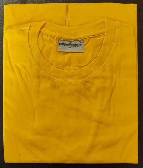 Yellow 180 Gsm Bio Wash Cotton Round Neck T Shirt 12 Colors Available