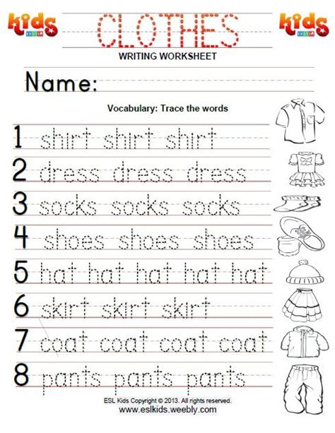 Clothing Kindergarten Worksheet | Free Worksheets Samples