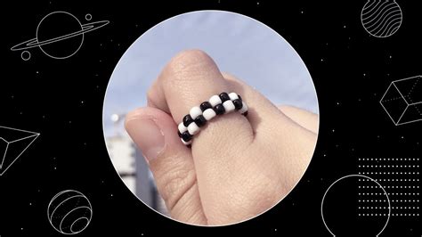 สอนร้อยแหวนลูกปัดลายตาราง 💍 Diy Checker Beaded Ring Youtube