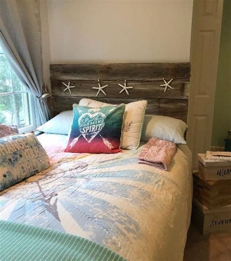 Coastal Headboard Beachy Farmhouse Whitewashed Starfish Beach Etsy