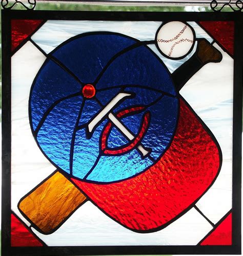 Baseball Stained Glass Panels Glass Crafts Stained Glass Projects