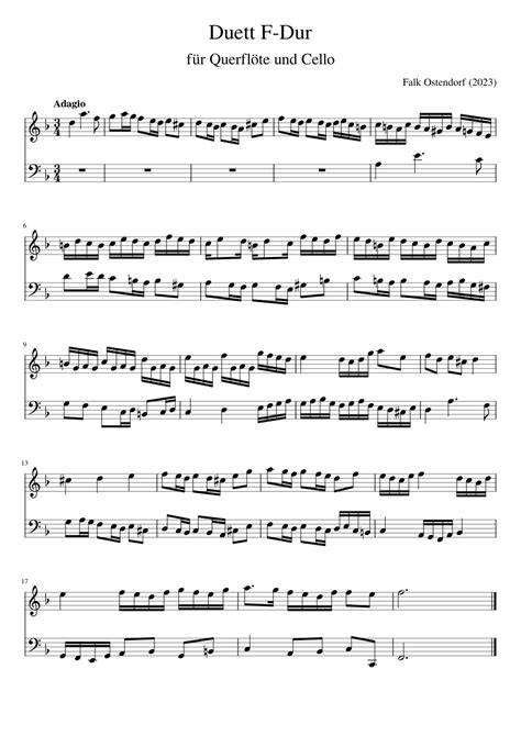 Duet For Flute And Cello Nr 2 F Major Sheet Music For Flute Cello Mixed Duet