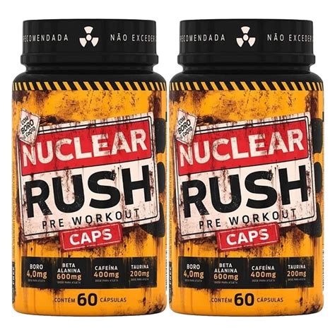 Kit 2X Nuclear Rush Caps Pre Workout 60 Cápsulas BodyAction