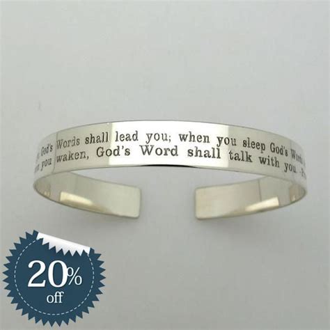 Custom Engraved Sterling Silver Cuff Bracelet, Inspirational Cuff ...