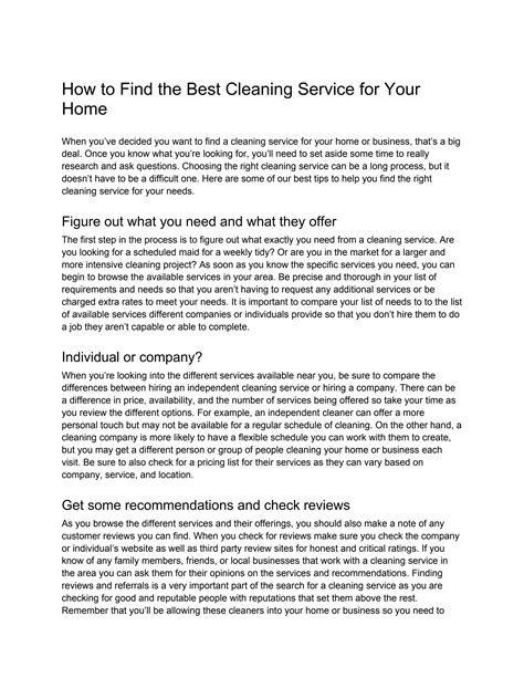 How To Find The Best Cleaning Service For Your Home By Cleanzen