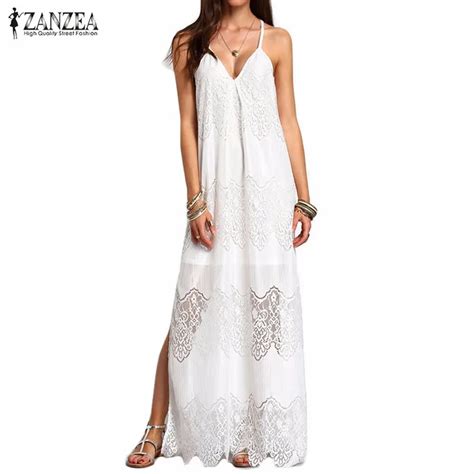 Buy Zanzea Women 2019 Summer Beach Dress Deep V Neck