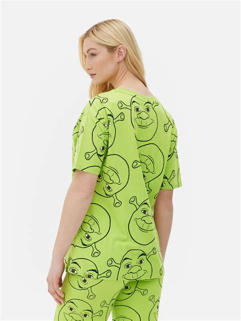 Womens Green Shrek Longline Pyjama T Shirt Primark