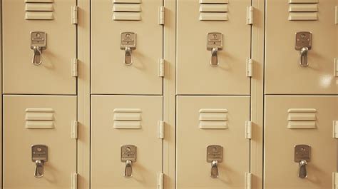 Generative Ai Row Of High School Lockers In The Hallway Locker Room