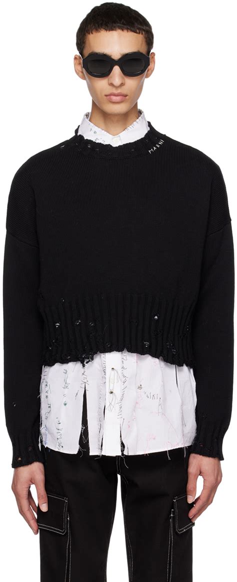 Marni Black Distressed Sweater Marni