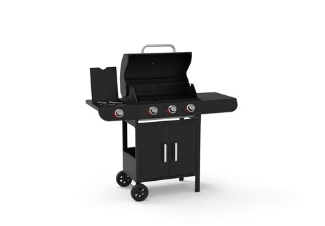 Oem Accepted Outdoor Barbecue 3 Burners Gas Bbq Grill With Side Burner