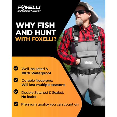 Foxelli Chest Waders Camo Neoprene Hunting Fishing Waders For Men