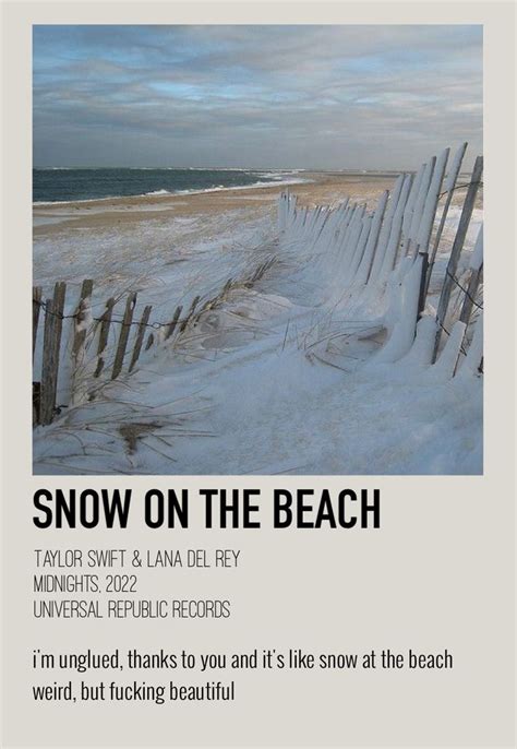 Snow On The Beach Polaroid Poster Taylor Swift Musica