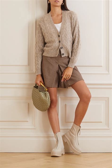 Brunello Cucinelli Metallic Cable Knit Cardigan Neutrals Editorialist