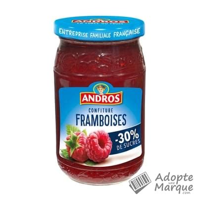 Andros Confiture allégée Framboises Le pot de 350G AdopteUneMarque