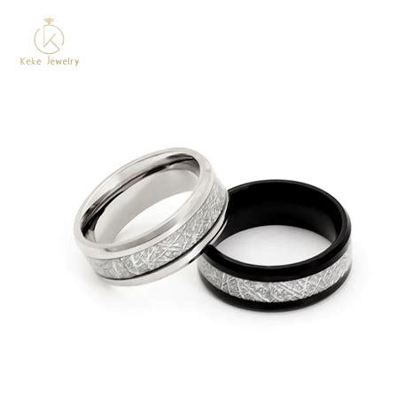 8mm 316l Unique Stainless Steel Rings Wedding Band Keke