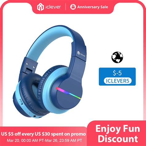 Iclever Auriculares Inal Mbricos Bth Para Ni Os Aud Fonos Con Luces