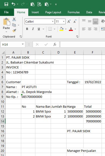 Cara Membuat Invoice Di Excel Dengan Mudah