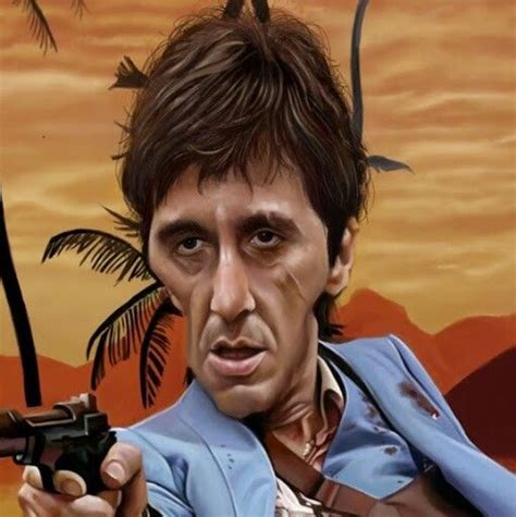 Tony Montana Caricature Cartoon Faces Funny Faces Cartoon Characters