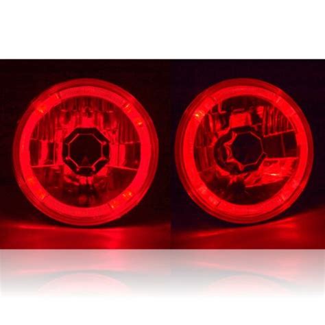 Red Led Halo Angel Eye Crystal Clear Headlight W K Led Bulb