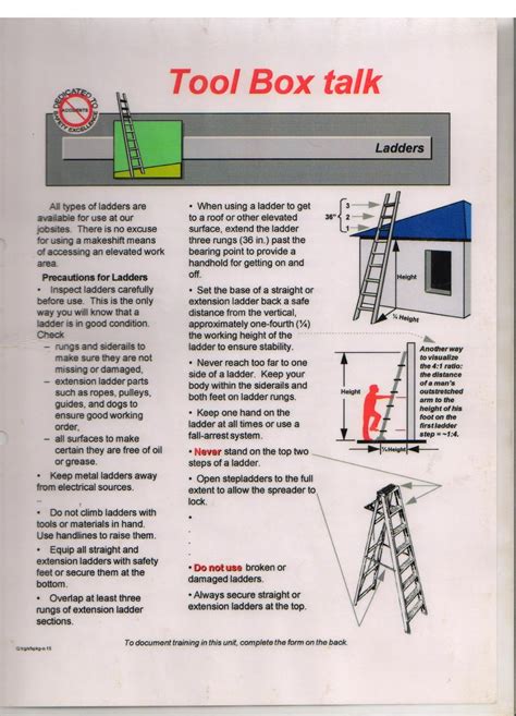 Printable Safety Toolbox Talks