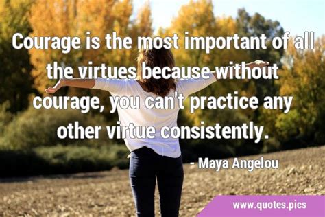 Courage Is The Most Important Of All The Virtues Because Without