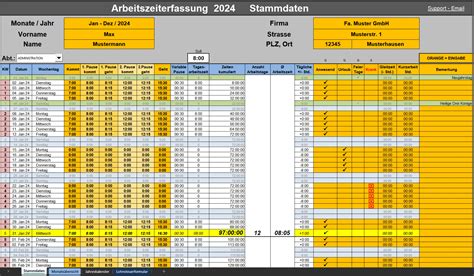 Excel Arbeitszeiterfassung Variable Pause