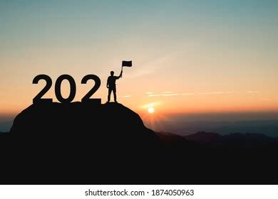 2021 New Year Success Concept Silhouette Stock Photo 1874050963