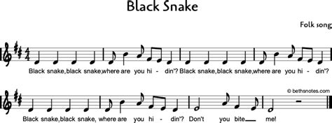 Black Snake - Beth's Notes