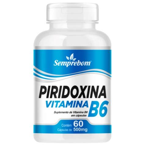 Vitamina B6 Piridoxina 60 Capsulas 500mg Submarino