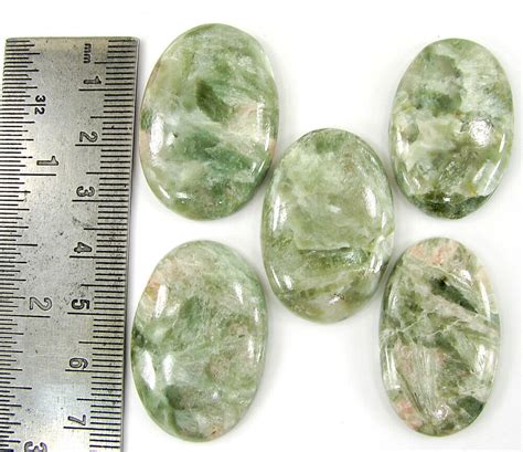 202 75 Ct Natural Seraphinite Loose Gemstone 32 35 Mm Cabochon 5 Pcs