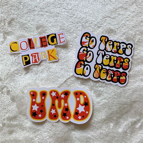 University Of Maryland Sticker Pack Of 3 Etsy