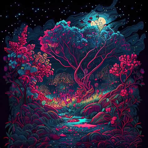 Celestial Fantasy Garden Ai Generated Stock Illustration