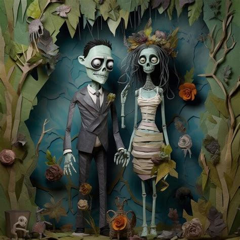 Premium Photo There Are Two Skeletons Dressed In Formal Attire