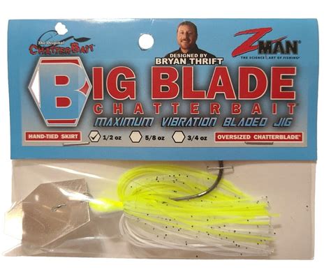 Z Man BIG BLADE Chatterbait 1 2 Oz By Bryan Thrift Chartreuse