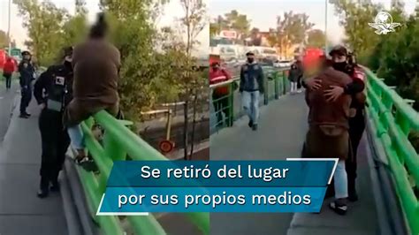 Policía evita que mujer se lance desde puente peatonal en la GAM YouTube