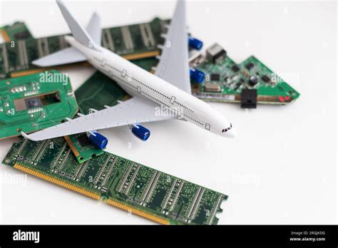 Computer Chips And A Toy Airplane Stock Photo Alamy