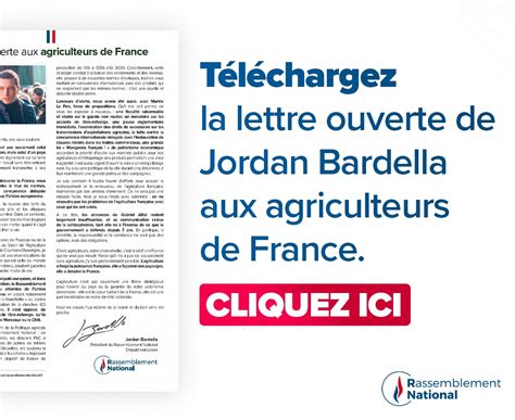 Ma lettre ouverte aux agriculteurs Fédération du Rassemblement