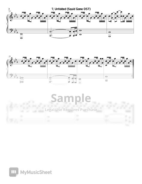 Squid Game Ostbgm Episode2 Ending Theme 7 Unfolded Series Sheets By Sunny Fingers Piano