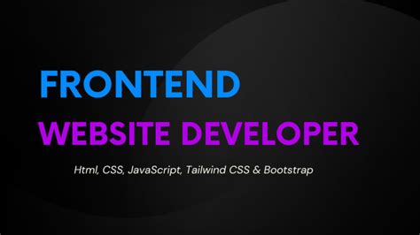 Be Your Front End Web Developer Using Html Css Javascript Bootstrap