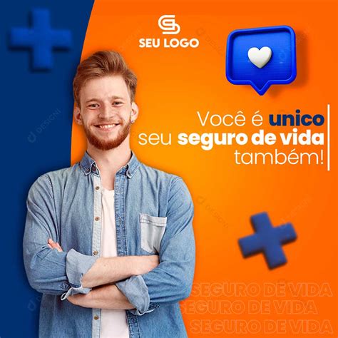 Você e Único Seu Seguro de Vida Também Social Media PSD Editável