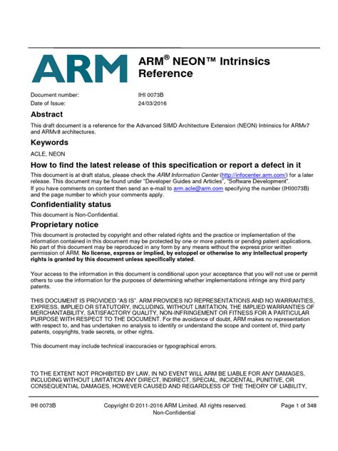 Arm Neon Intrinsics Ref | PDF | License | Patent