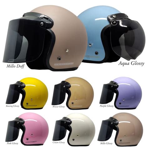 Jual Helm Bogo Wanita Helm Bogo Polos Helm Retro Dewasa Sni Shopee