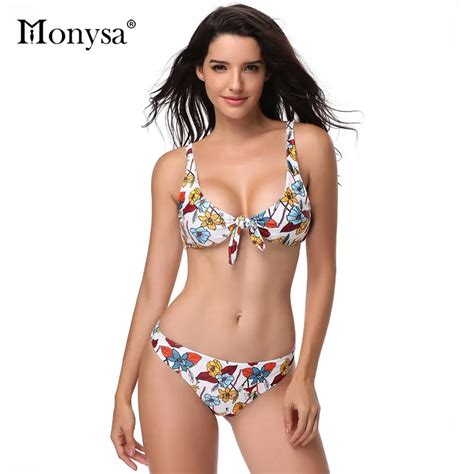 Monysa Floral Printed Bikinis Women Summer Sexy Bikinis Set