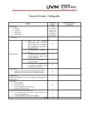 LC Infografía U2 pdf Lista de Cotejo Infografía Rubros 1