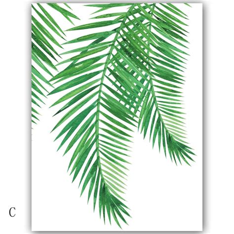 Tropical Palm Leaf Canvas Painting Fresh Monstera Nordic Minimalist