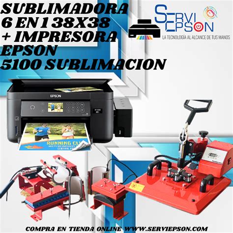 SUBLIMADORA 6 EN 1 MEDIDAS 38X38 IMPRESORA EPSON 5100DE SUBLIMACION