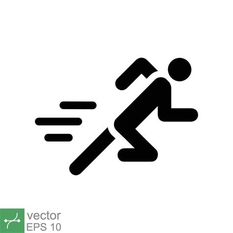 Hombre Rápido Correr Icono Sencillo Sólido Estilo Corredor Atleta